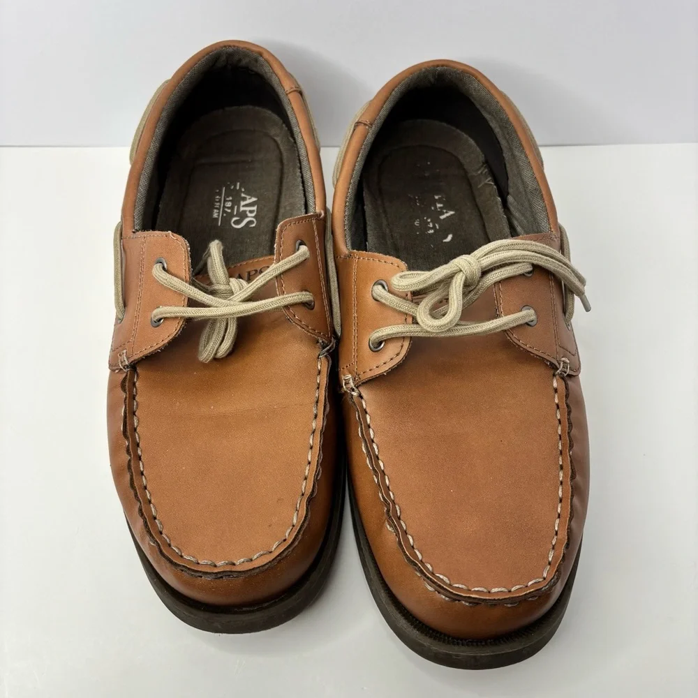 Chaps Boat Shoes Mens 10.5 M Casual Slip On Loafers Brown Fabric Benny Comfort
